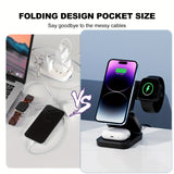 3 in 1 Wireless Charger Foldable Magnetic Charging Station Dock