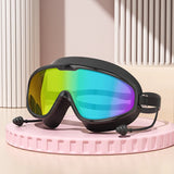 Swimming goggles Large frame HD anti-fog UV protection Adult No leakage