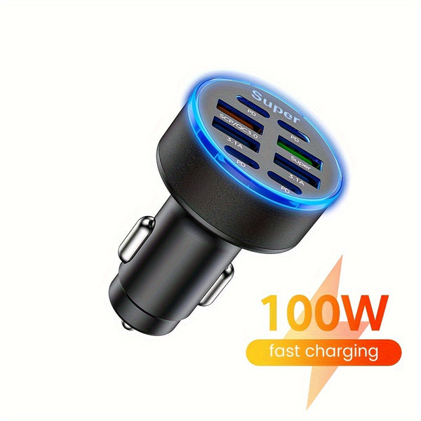 8-Ports 4*Type-C & 4*USB Car Charger