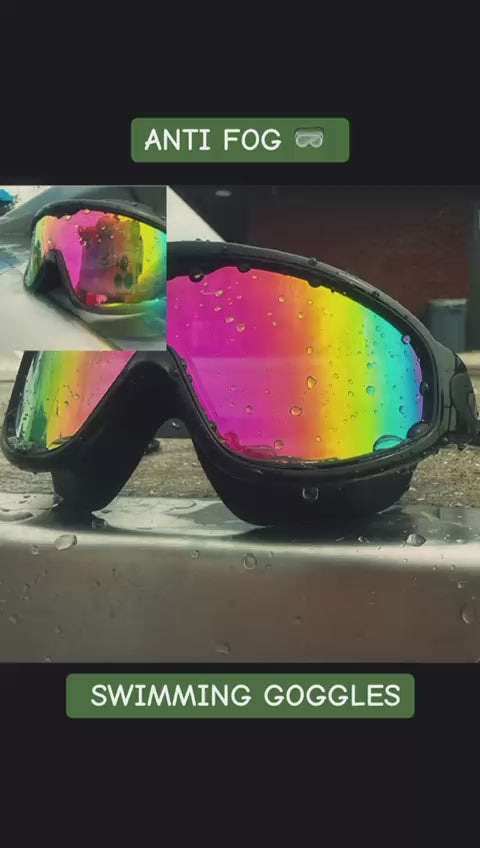 Swimming goggles Large frame HD anti-fog UV protection Adult No leakage